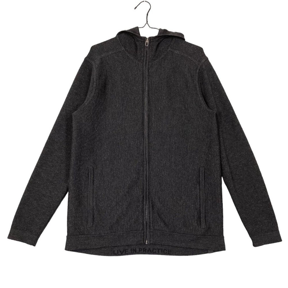 Lululemon Men’s 100% Merino Wool Full Zip Hooded Sweater Cardigan Hoodie Medium